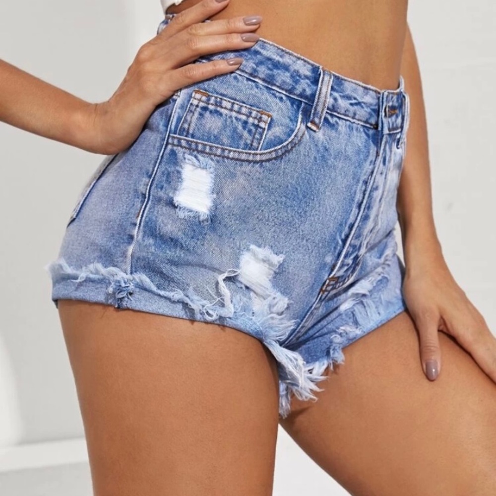 SHEIN Raw Denim Shorts